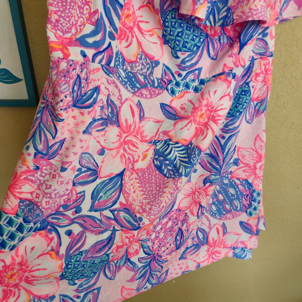 Lilly Pulitzer Size 16 Rumper Dress Snsppy Turtle One Shoulder Coastal Beach - Picture 7 of 13